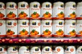 Cans of pumpkin puree from Whole Foods Market Royalty Free Stock Photo