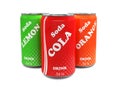 Cans of soda drink soft Royalty Free Stock Photo