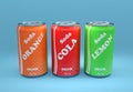 Cans of soda drink soft Royalty Free Stock Photo