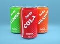 Cans of soda drink soft Royalty Free Stock Photo