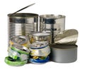 Cans and tins Royalty Free Stock Photo