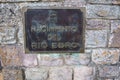 Cantabria, Spain-August 12, 2021. Sign indicating the place of the source of the river Ebro in Fontibre, Cantabria, Spain