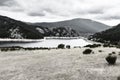 Cantabrian Mountains with artificial lake