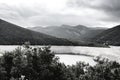 Cantabrian Mountains with artificial lake