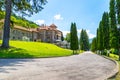 Cantacuzino castle entrance. Located in Busteni, Romania, Eastern Europe Royalty Free Stock Photo