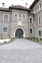 Cantacuzino Castle entrance paved with stone Royalty Free Stock Photo