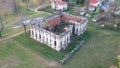Cantacuzino Palace in Floresti , Romania , architectural aerial footage