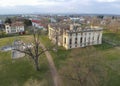 Cantacuzino Palace in Floresti , Romania , architectural aerial image