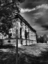 Cantacuzino Palace, FloreÃâ¢ti, Romania - dramatic black&white tone Royalty Free Stock Photo