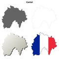 Cantal, Auvergne outline map set Royalty Free Stock Photo