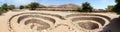 Cantalloc Aqueduct in Nazca, spiral or circle aqueducts Royalty Free Stock Photo