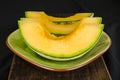 Cantaloup Slices on a plate Royalty Free Stock Photo