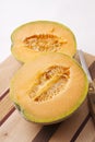 Cantaloupe halves Royalty Free Stock Photo