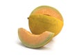 cantaloupe melon isolated on white Royalty Free Stock Photo