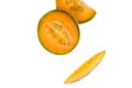 Cantaloupe melon isolated on white background. Royalty Free Stock Photo
