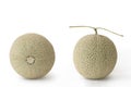 Cantaloupe melon isolated on white background, with clipping path Royalty Free Stock Photo