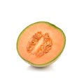 Cantaloupe melon isolated on white background Royalty Free Stock Photo