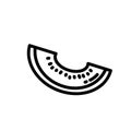 Cantaloop melon flat outlined icon. Vector fruit logo isolated on white background. Vegan food symbol, media glyph for web Royalty Free Stock Photo