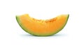 Cantaloupe melon slice piece, Isolated on white background. Royalty Free Stock Photo