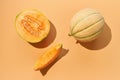 Cantaloupe melon slices for dessert Royalty Free Stock Photo