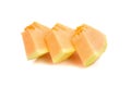 Cantaloupe melon slices isolated on white background Royalty Free Stock Photo