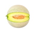 Cantaloupe melon slices isolated on white background Royalty Free Stock Photo