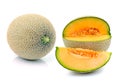 Cantaloupe melon on white background