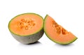 Cantaloupe melon on white background Royalty Free Stock Photo