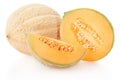 Cantaloupe melons group on white