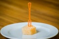 Cantaloupe slices on dish. Royalty Free Stock Photo