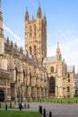 Canterbury Cathedral into the summer sunset. Canterbury, Kent, E