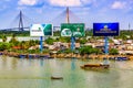 Cantho bridge, a view from downtown Royalty Free Stock Photo