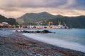 Large metal cranes in Riva Trigoso Shipyard