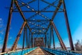 Cantilever Bridge, the Classic Old Chain of Rocks Bridge crosses the Missouri River in St. Louis, Missouri