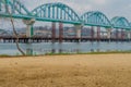 Cantilever bridge under construction Royalty Free Stock Photo