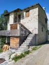 Exterior of traditional old stone house in Val di Campo. Royalty Free Stock Photo
