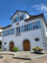 Exterior of historical building in Diessenhofen. Royalty Free Stock Photo