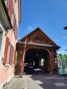 Exterior of Rheinbrucke in Diessenhofen. Royalty Free Stock Photo