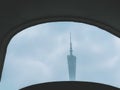 The famous landmark Canton Tower, the financial building and the beauty of the city in Guangzhou, Guangdong Province, China Royalty Free Stock Photo