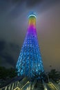 Canton tower with lights in the night