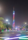 Canton Tower night cityscape Guangzhou China. Royalty Free Stock Photo