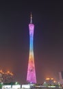 Canton Tower night cityscape Guangzhou China. Royalty Free Stock Photo