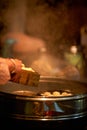 Cantonese morning tea dim sum is being cooked in a steamer in a Chinese kitchen Royalty Free Stock Photo