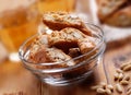 Cantucci cookies in glass bowl Royalty Free Stock Photo