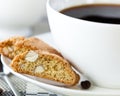 Cantuccini and a cup of coffee Royalty Free Stock Photo