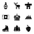 Canuck icons set, simple style