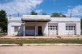 Abandoned gas station, weathered and rusted, along old historic Route 66 Royalty Free Stock Photo