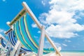 Canvas beach bed on the beach