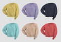 Canvas bella 3D rendering women\'s crop top sweatshirt template, isolated on background, front
