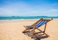 Canvas chair on beach Royalty Free Stock Photo